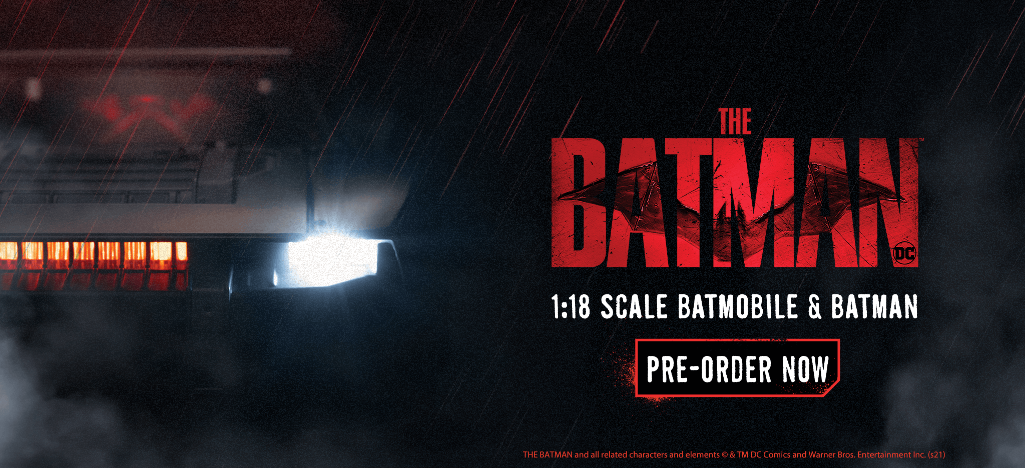 The Batman 1:18 Scale 2022 Batmobile Die-cast Vehicle With Batman