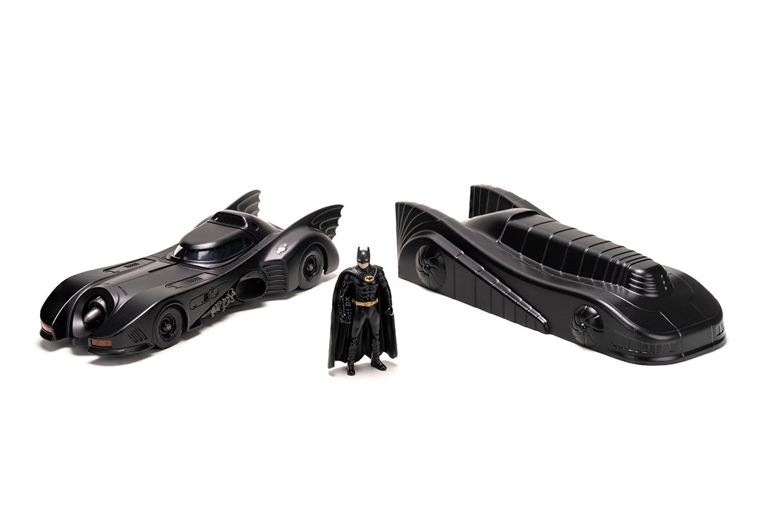 Batman (1989) Batmobile w/ Armor & Batman, 1:24 Scale Vehicle & 2.75" Figure
