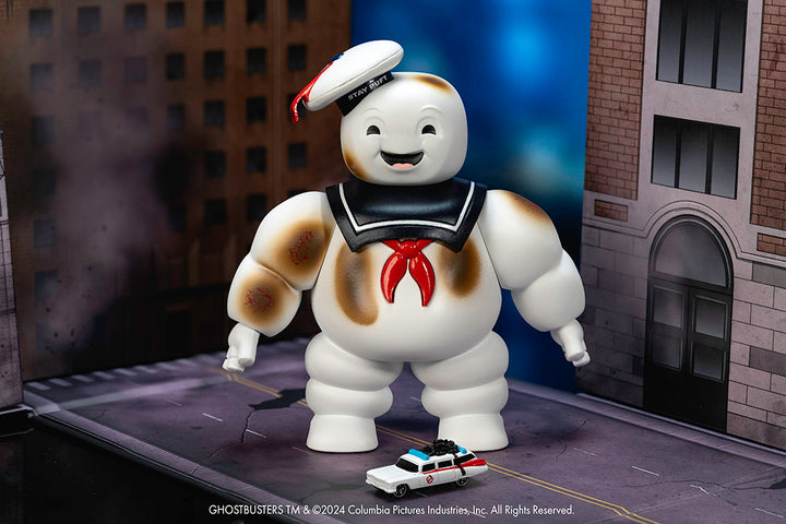 Ghostbusters Nano Scene w/ 1.65" Ecto-1 and 6" Stay Puft Marshmallow Man Diorama (Next Level Exclusive)