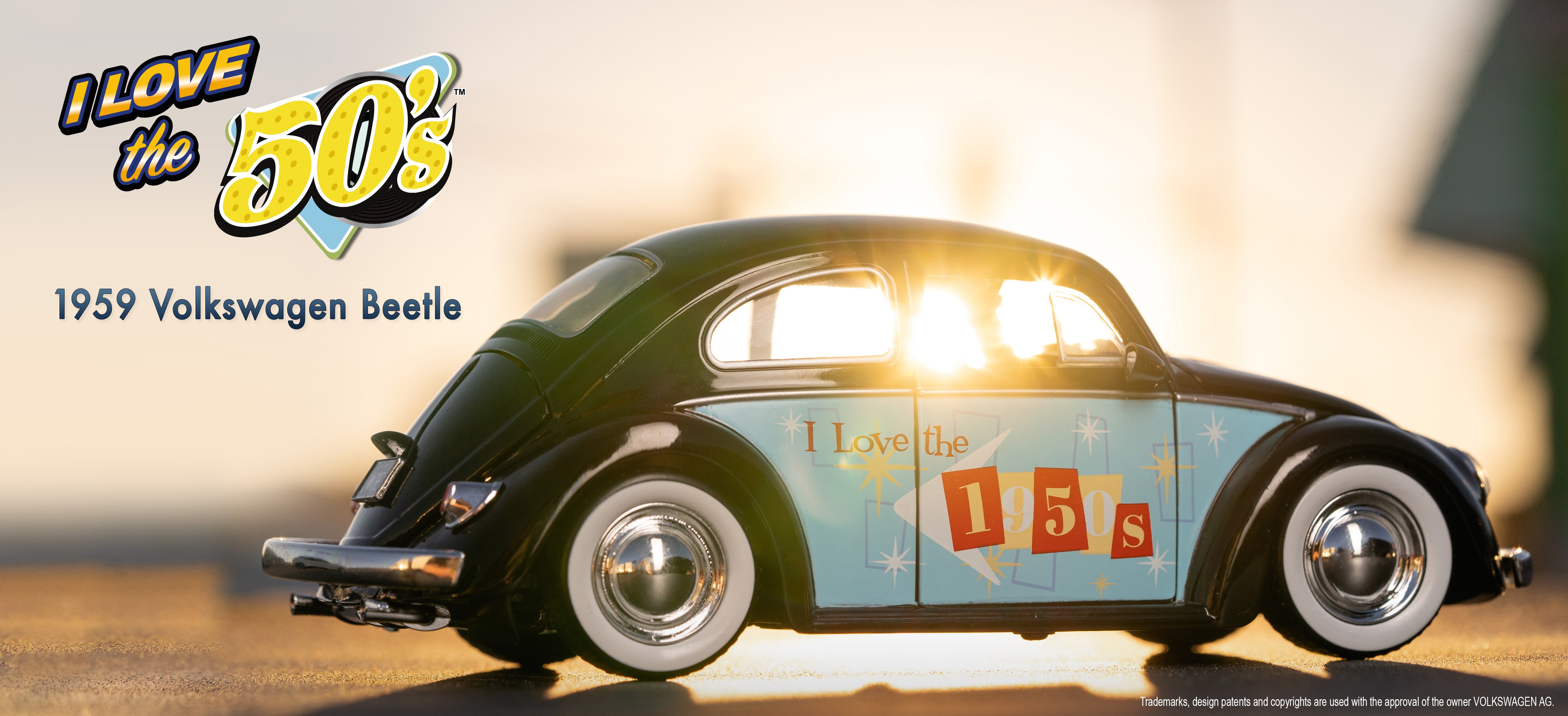 I Love The...50's 1959 Volkswagen Beetle 1:24 Scale Vehicle – Jada