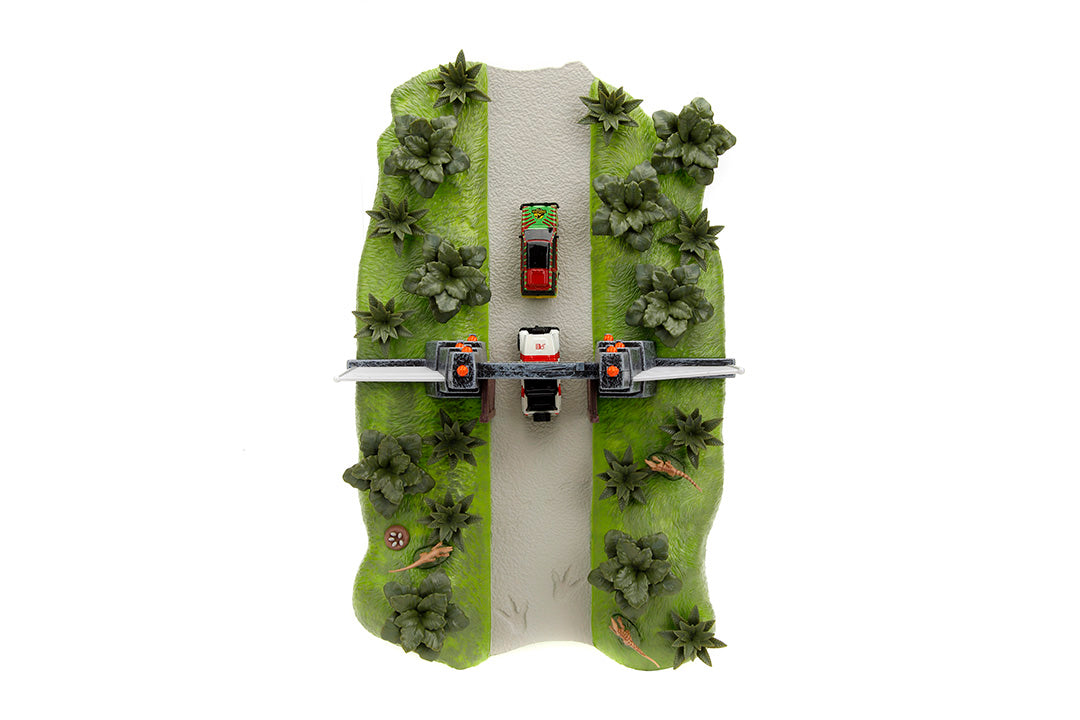 Jurassic Park Nano Scene w/ 1.65" Jeep Wrangler and Ford Explorer Vehicles